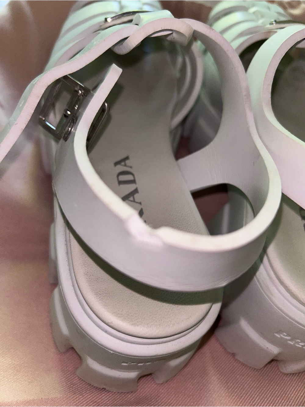 Prada White Rubber Monolith sandals Size 37 - Picture 12 of 13